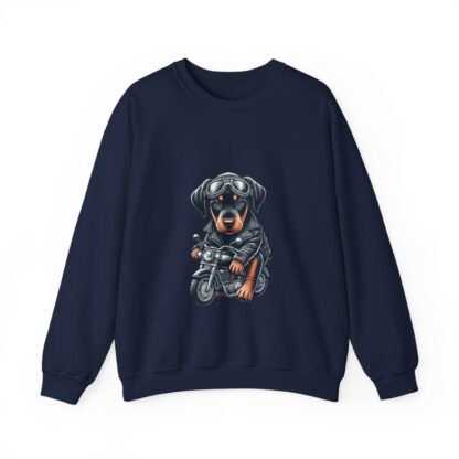 The Dobe´s - Unisex Heavy Blend™ Crewneck Sweatshirt - Biker Puppy - Image 100