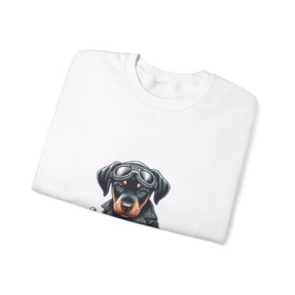 The Dobe´s - Unisex Heavy Blend™ Crewneck Sweatshirt - Biker Puppy - Image 3