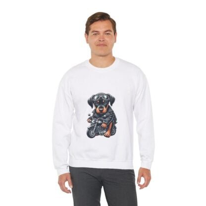 The Dobe´s - Unisex Heavy Blend™ Crewneck Sweatshirt - Biker Puppy - Image 6