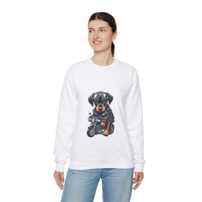 The Dobe´s - Unisex Heavy Blend™ Crewneck Sweatshirt - Biker Puppy - Image 8