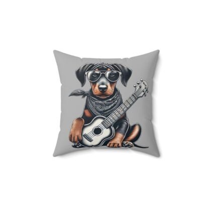 The Dobe´s Spun Polyester Square Pillow - Guitar Puppy - light grey - Image 5