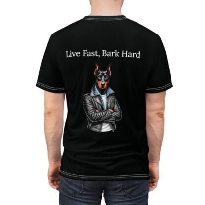 The Dobe's Unisex Cut & Sew Tee (AOP) - Series 6 - black - Image 6