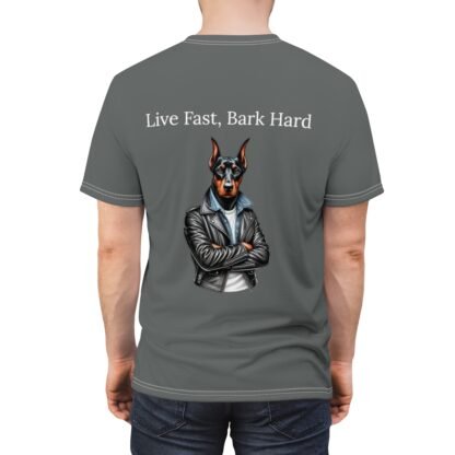 The Dobe's Unisex Cut & Sew Tee (AOP) - Series 6 - dark grey - Image 6