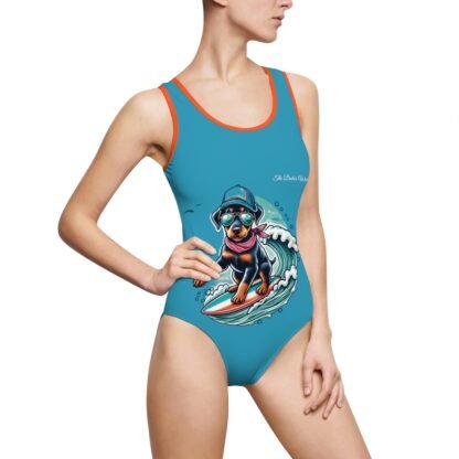 The Dobe´s Women's Classic One-Piece Swimsuit (AOP) - Surfer Puppy - Image 17