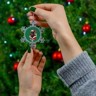 The Dobe´s Pewter Snowflake Ornament - green