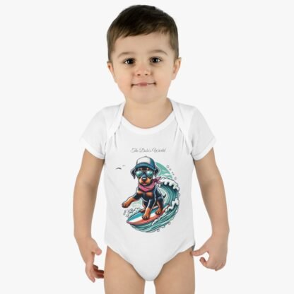The Dobe´s Infant Baby Rib Bodysuit - Surfer Puppy - Image 2