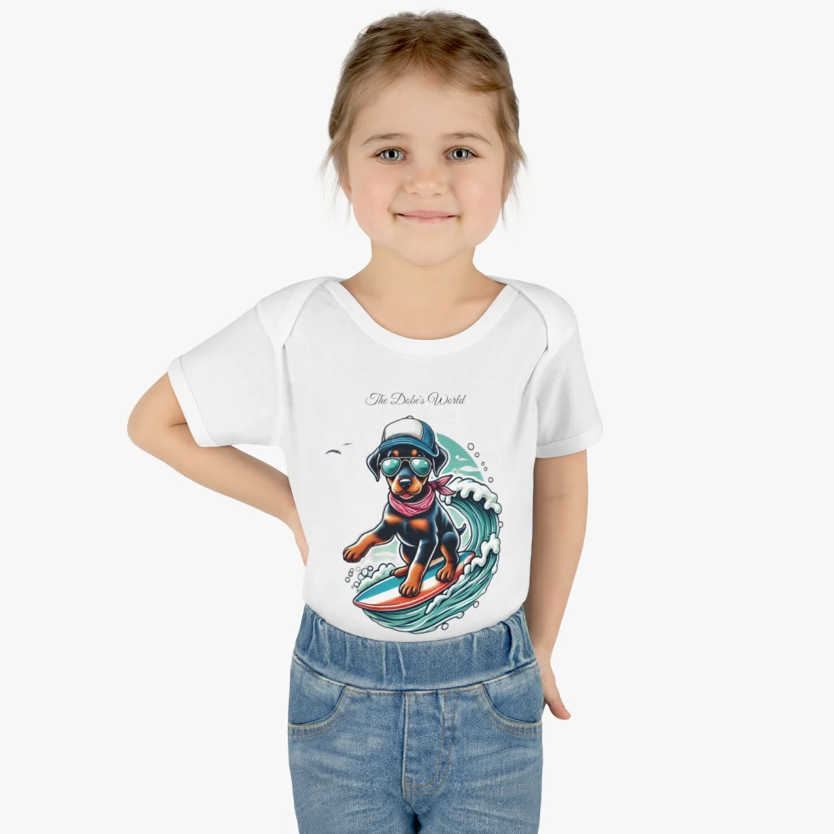 The Dobe´s Infant Baby Rib Bodysuit - Surfer Puppy - Image 3