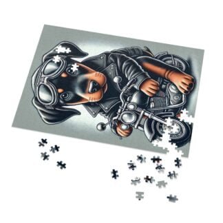 The Dobe´s Jigsaw Puzzle (30, 110, 252, 500,1000-Piece) - Biker puppy