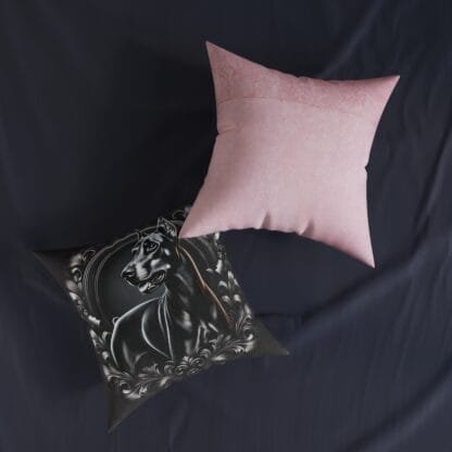 The Dobe Square Pillow - Pink Back - Doberman luxory - Image 3