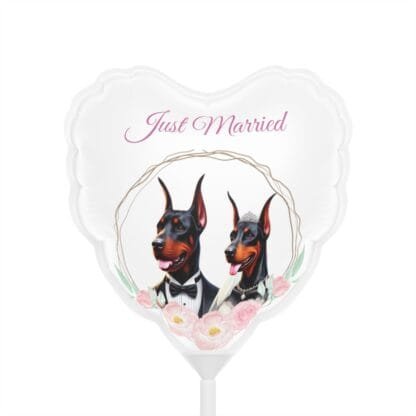 The Dobe Balloons, 6" - Doberman Wedding Edition - Just married - Image 2