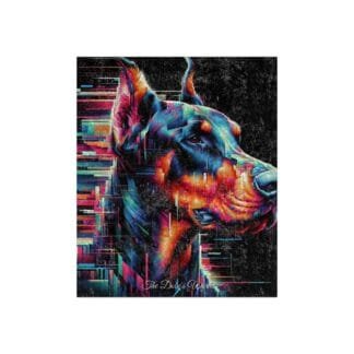 The Dobe Crushed Velvet Blanket - Dark Art - Doberman