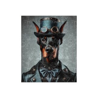 The Dobes Crushed Velvet Blanket - Series-9 - Doberman Steampunk