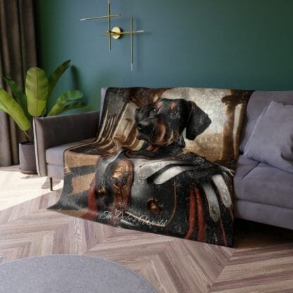 The Dobes Crushed Velvet Blanket - Series-14 - Doberman - Image 4