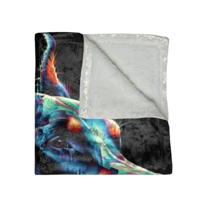 The Dobe Crushed Velvet Blanket - Dark Art - Doberman - Image 3