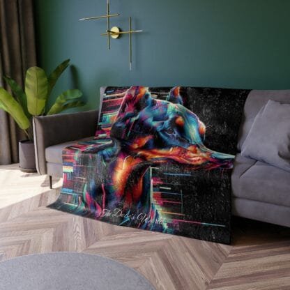 The Dobe Crushed Velvet Blanket - Dark Art - Doberman - Image 4