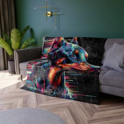 The Dobe Crushed Velvet Blanket - Dark Art - Doberman - Image 4