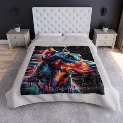 The Dobe Crushed Velvet Blanket - Dark Art - Doberman - Image 5