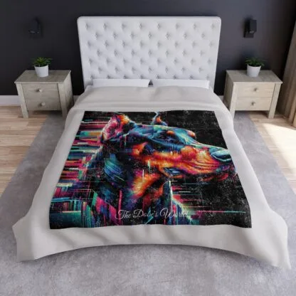 The Dobe Crushed Velvet Blanket - Dark Art - Doberman - Image 5