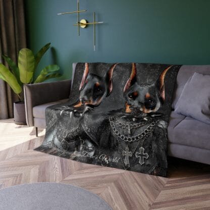 The Dobe Crushed Velvet Blanket - Gothic - Doberman - Image 4