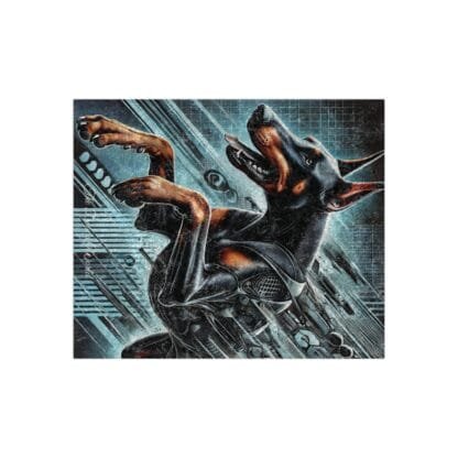 The Dobe Crushed Velvet Blanket - Futuristic - Doberman - Image 2