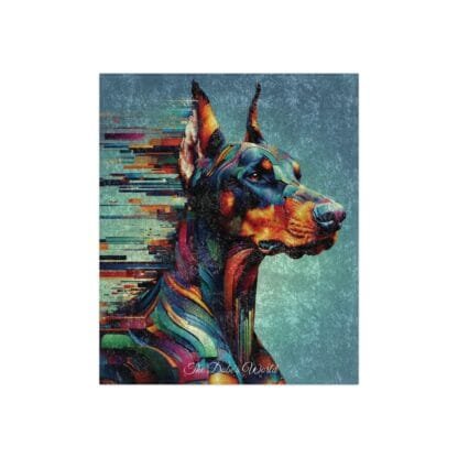 The Dobe Crushed Velvet Blanket - Art Deco - Doberman - Image 2