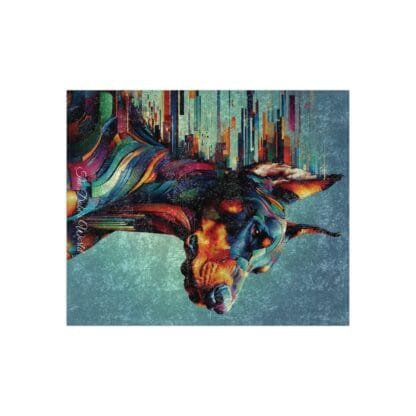 The Dobe Crushed Velvet Blanket - Art Deco - Doberman - Image 3