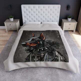 The Dobe Crushed Velvet Blanket - Doberman Gothic