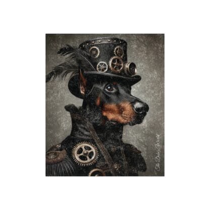 The Dobe Crushed Velvet Blanket - Doberman Steampunk 3 - Image 2