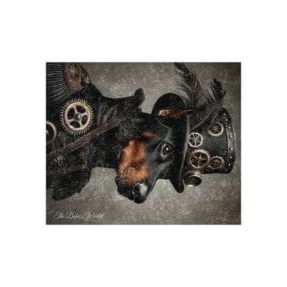 The Dobe Crushed Velvet Blanket - Doberman Steampunk 3 - Image 3
