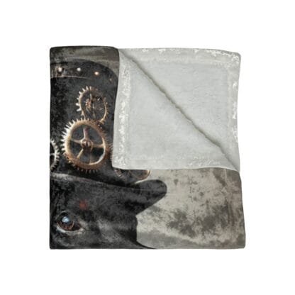 The Dobe Crushed Velvet Blanket - Doberman Steampunk 3 - Image 4