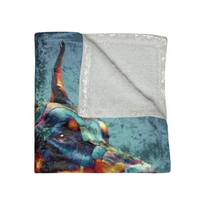 The Dobe Crushed Velvet Blanket - Art Deco - Doberman - Image 4