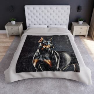 The Dobe Crushed Velvet Blanket - Doberman
