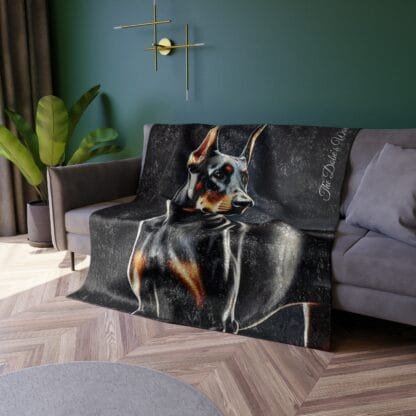 The Dobe Crushed Velvet Blanket - Doberman - Image 5