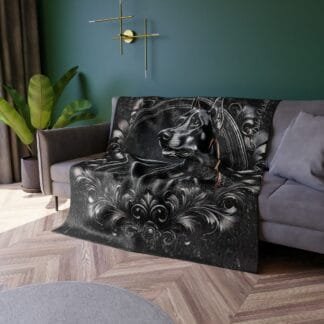 The Dobe Crushed Velvet Blanket - Doberman Luxory