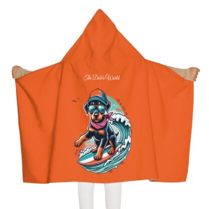 The Dobe´s Youth Hooded Towel - Surfer Puppy - orange