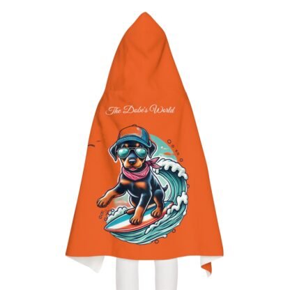 The Dobe´s Youth Hooded Towel - Surfer Puppy - orange - Image 5