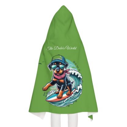 The Dobe´s Youth Hooded Towel - Surfer Puppy - green - Image 5