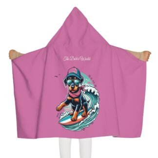 The Dobe´s Youth Hooded Towel - Surfer Puppy - light pink