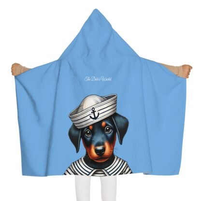 The Dobe´s Youth Hooded Towel - Nautic Puppy - light blue