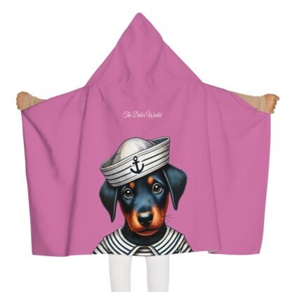 The Dobe´s Youth Hooded Towel - Nautic Puppy - light pink