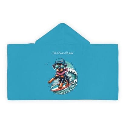 The Dobe´s Youth Hooded Towel - Surfer Puppy - turquoise - Image 2