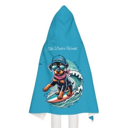 The Dobe´s Youth Hooded Towel - Surfer Puppy - turquoise - Image 5