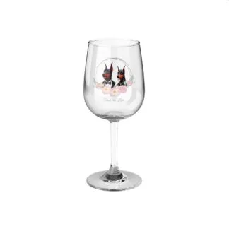 The Dobe Wine Glass, 12oz - Doberman Wedding Edition