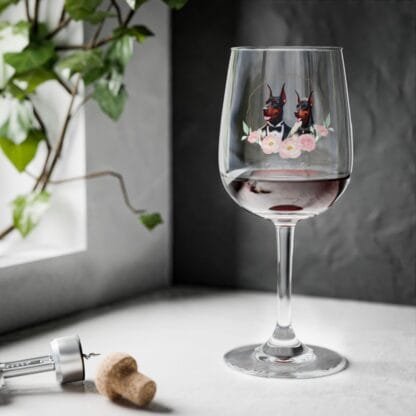 The Dobe Wine Glass, 12oz - Doberman Wedding Edition - Image 5