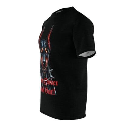 The Dobe's Unisex Cut & Sew Tee (AOP) - Come Closer - black - Image 10