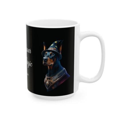 The Dobes Ceramic Mug, (11oz, 15oz) - Create your own Magic - black - Image 4