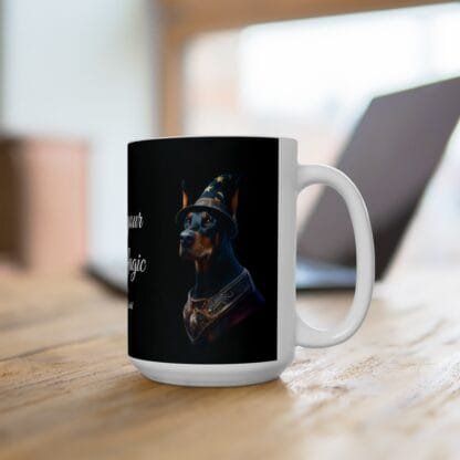 The Dobes Ceramic Mug, (11oz, 15oz) - Create your own Magic - black - Image 5