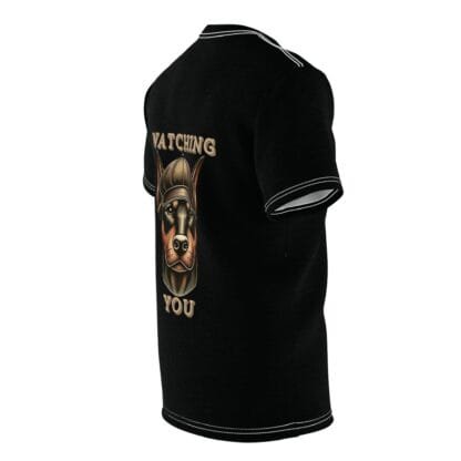 The Dobe's Unisex Cut & Sew Tee (AOP) - Watching You - black - Image 5