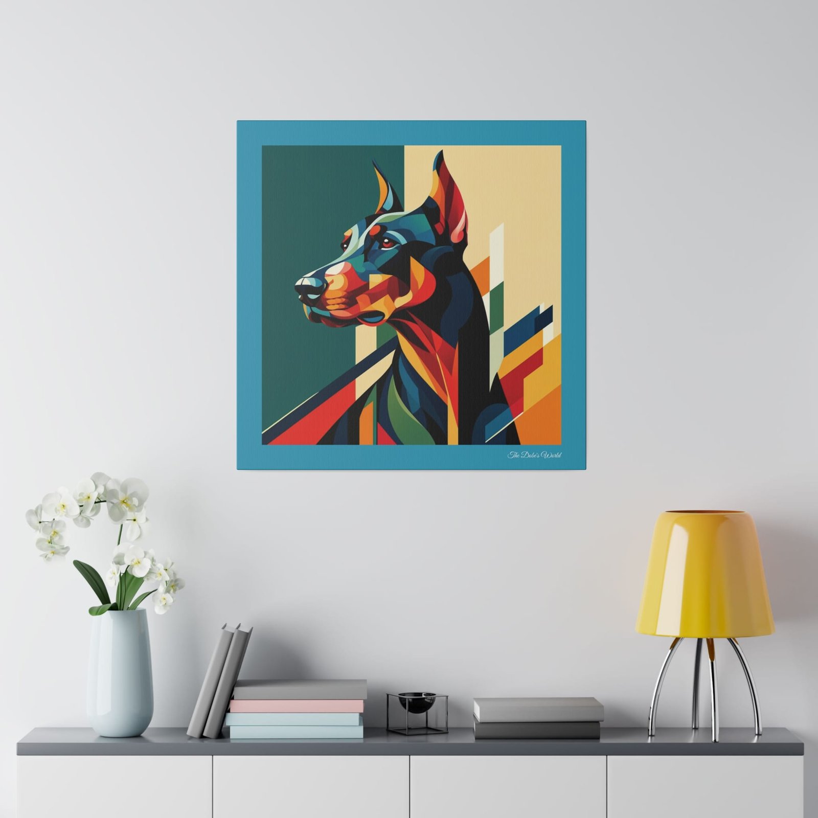The Dobe´s Matte Canvas, Stretched, 0.75" - Art Deco - turquoise - Image 8