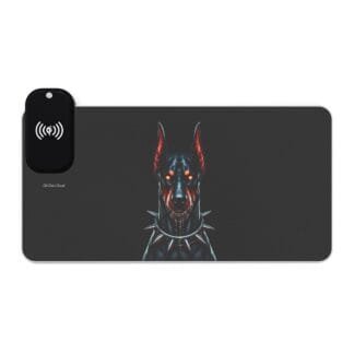 The Dobes LED Gaming Mouse Pad, Wireless Charging - Hell Dobe